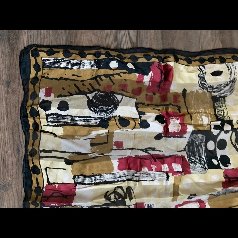 Abstract Patterned Silk Scarf